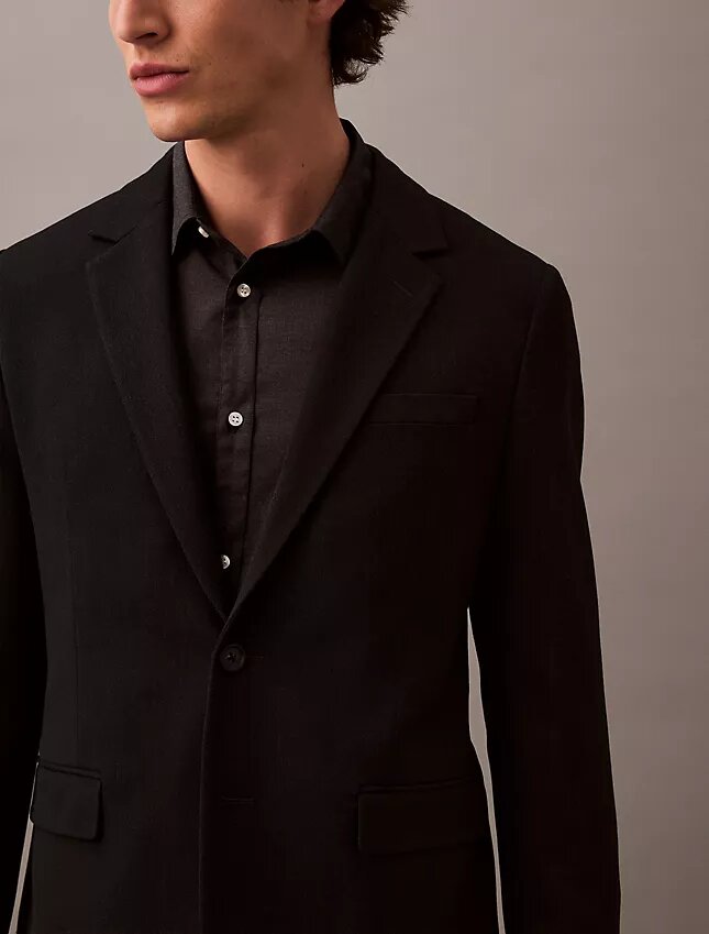 Giacca slim in gabardine di lana Giacca slim in gabardine di lana