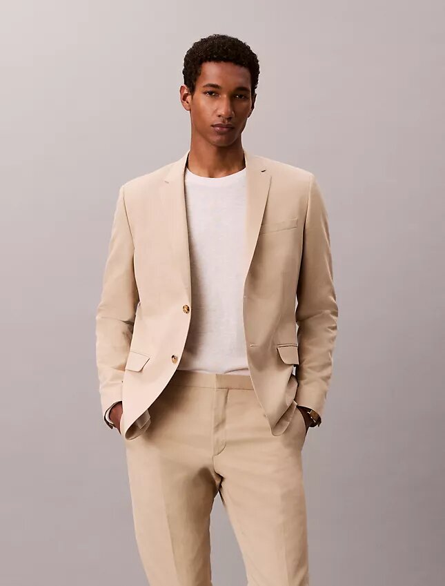 Giacca slim in misto lino Giacca slim in misto lino