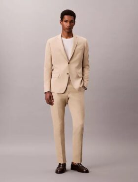 Giacca slim in misto lino