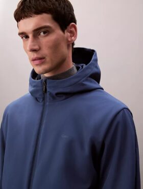 Giacca softshell con cappuccio e zip