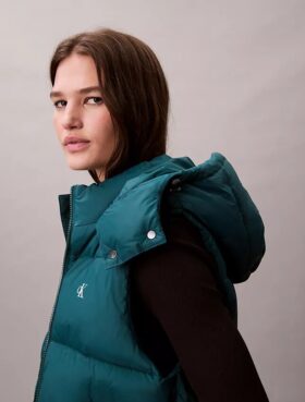 Gilet imbottito in nylon con Monogram