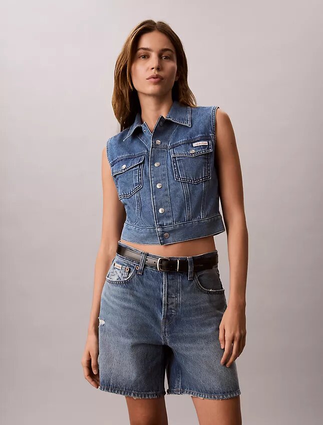 Gilet senza maniche in Denim Gilet senza maniche in Denim