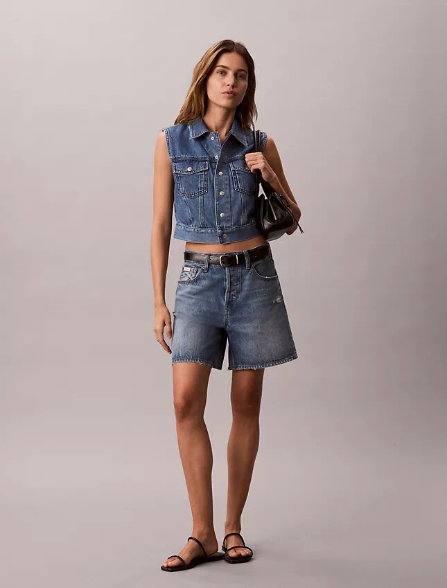 Gilet senza maniche in Denim Gilet senza maniche in Denim