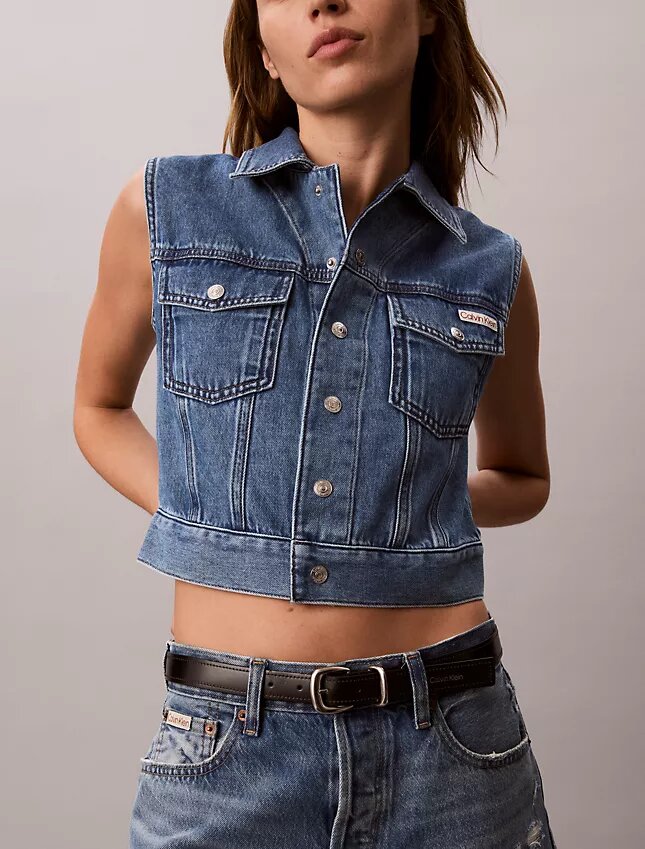Gilet senza maniche in Denim Gilet senza maniche in Denim