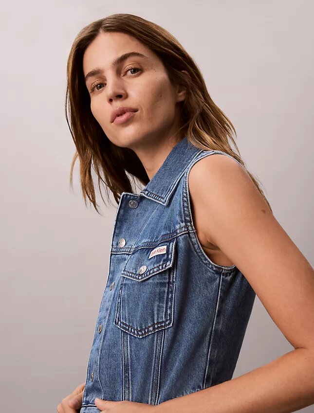 Gilet senza maniche in Denim Gilet senza maniche in Denim