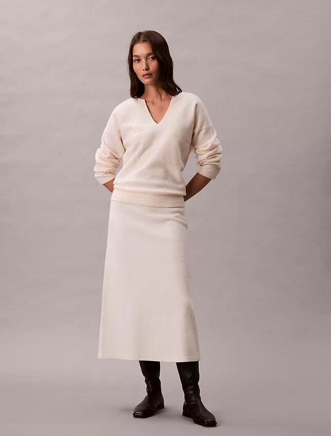 Gonna midi in lana merino Gonna midi in lana merino