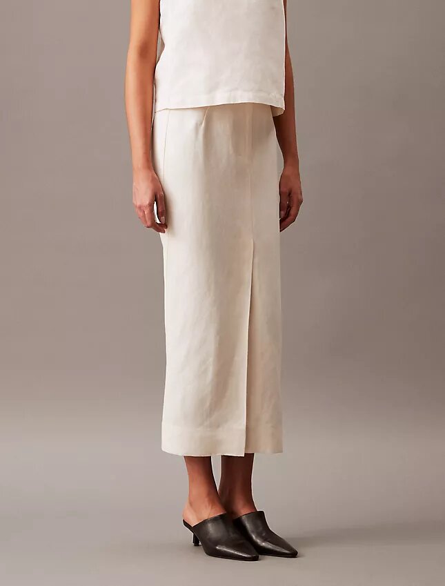 Gonna midi in misto lino Gonna midi in misto lino