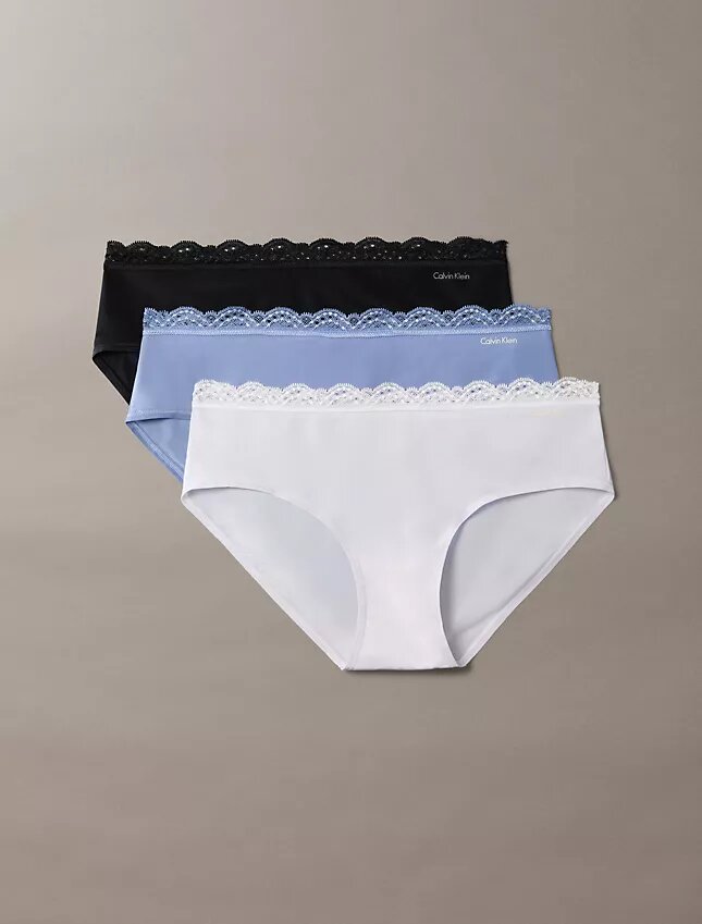Hipster in microfibra elasticizzata con pizzo, confezione da 3 Hipster in microfibra elasticizzata con pizzo, confezione da 3