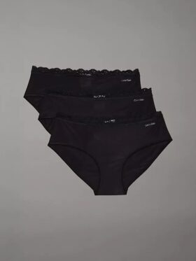 Hipster in microfibra elasticizzata con pizzo, confezione da 3