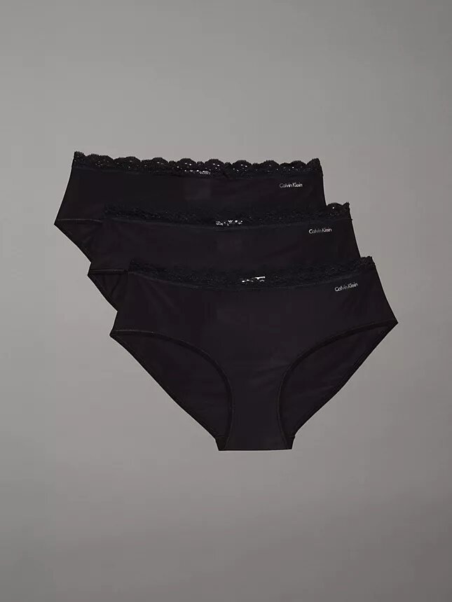 Hipster in microfibra elasticizzata con pizzo, confezione da 3 Hipster in microfibra elasticizzata con pizzo, confezione da 3