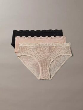 Hipster in microfibra elasticizzata con pizzo, confezione da 3