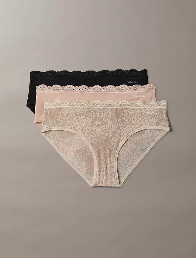 Hipster in microfibra elasticizzata con pizzo, confezione da 3 Hipster in microfibra elasticizzata con pizzo, confezione da 3