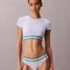 Icon Bralette a T-shirt in cotone e Modal a righe, leggermente foderata