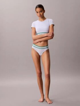 Icon Bralette a T-shirt in cotone e Modal a righe, leggermente foderata