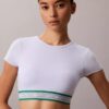 Icon Bralette a T-shirt in cotone e Modal a righe, leggermente foderata