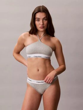 Icon Bralette halter in cotone e Modal Unlined senza imbottitura