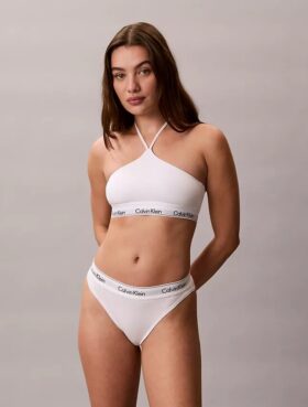 Icon Bralette halter in cotone e Modal Unlined senza imbottitura