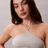 Icon Bralette halter in cotone e Modal Unlined senza imbottitura