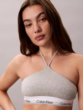 Icon Bralette halter in cotone e Modal Unlined senza imbottitura