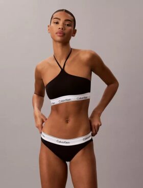 Icon Bralette halter in cotone e Modal Unlined senza imbottitura