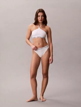 Icon Bralette halter in cotone e Modal Unlined senza imbottitura