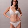 Icon Bralette triangolare a righe in cotone e Modal, leggermente foderata