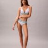 Icon Bralette triangolare a righe in cotone e Modal, leggermente foderata