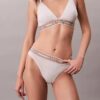 Icon Bralette triangolare a righe in cotone e Modal, leggermente foderata