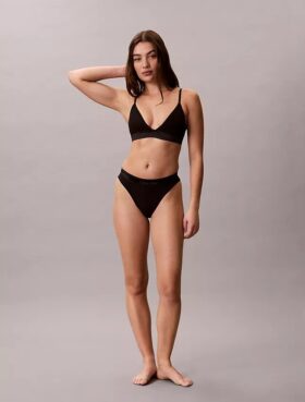 Icon Bralette triangolare in cotone e Modal metallizzato, leggermente foderata