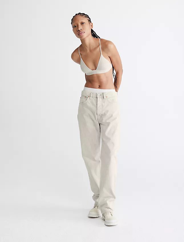 Jeans a gamba dritta con tintura marmorizzata Jeans a gamba dritta con tintura marmorizzata