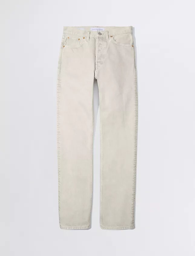 Jeans a gamba dritta con tintura marmorizzata Jeans a gamba dritta con tintura marmorizzata