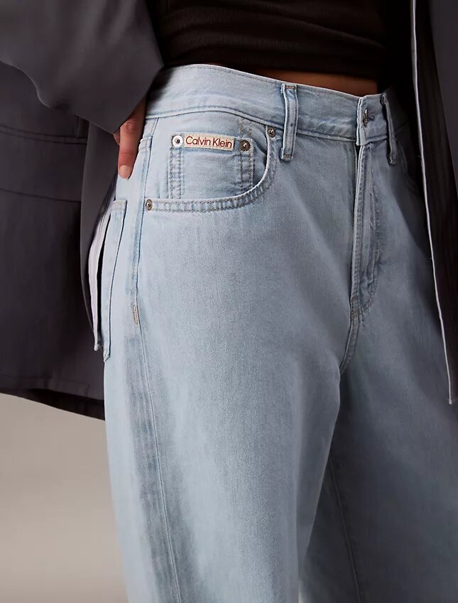 Jeans a gamba larga in misto lino Jeans a gamba larga in misto lino