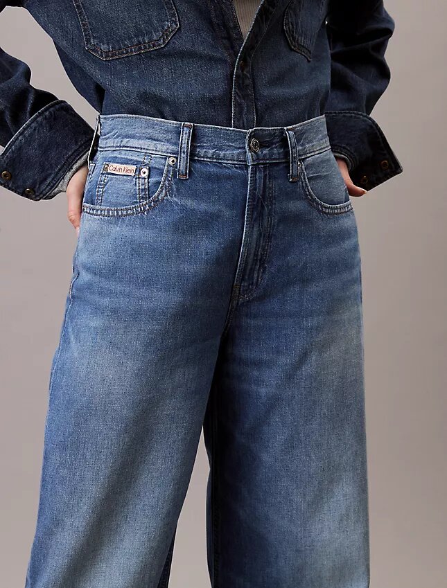 Jeans a gamba larga in misto lino Jeans a gamba larga in misto lino