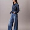 Jeans a gamba larga in misto lino Jeans a gamba larga in misto lino