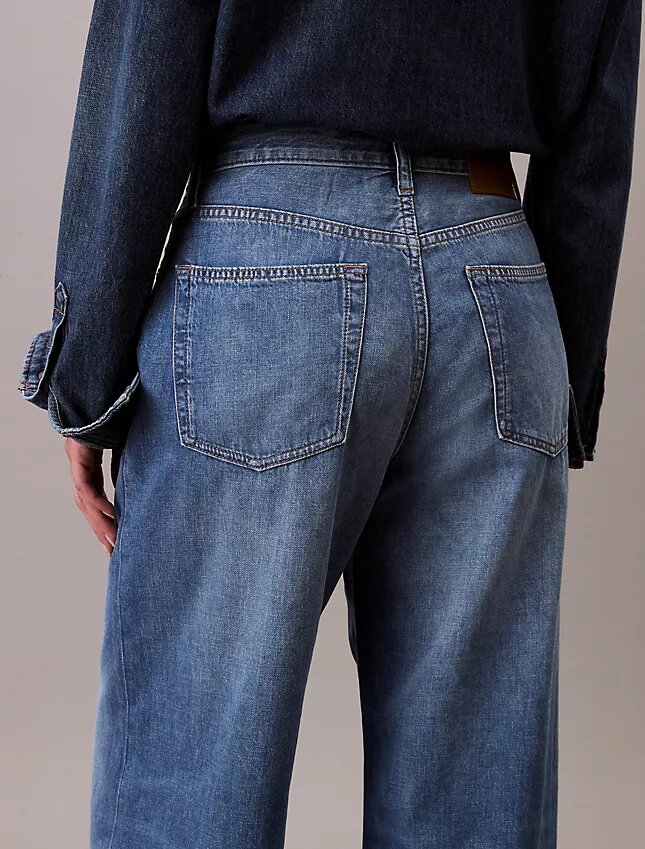 Jeans a gamba larga in misto lino Jeans a gamba larga in misto lino