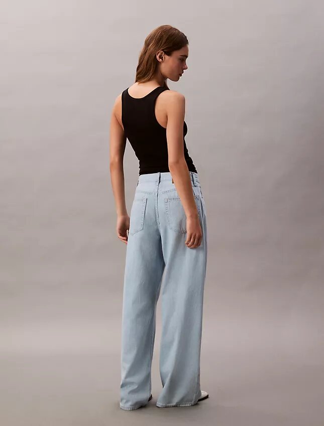 Jeans a gamba larga in misto lino Jeans a gamba larga in misto lino