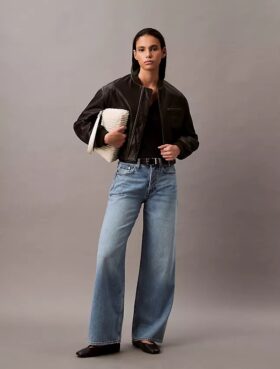 Jeans a gamba larga in misto lyocell