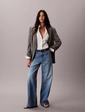 Jeans a gamba larga in misto lyocell