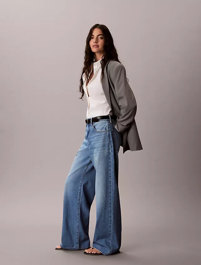 Jeans a gamba larga in misto lyocell Jeans a gamba larga in misto lyocell