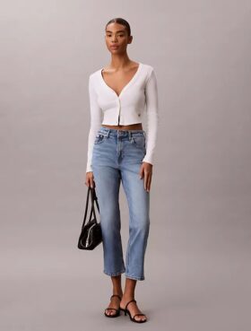 Jeans a vita alta, cropped e svasati Jeans a vita alta, cropped e svasati