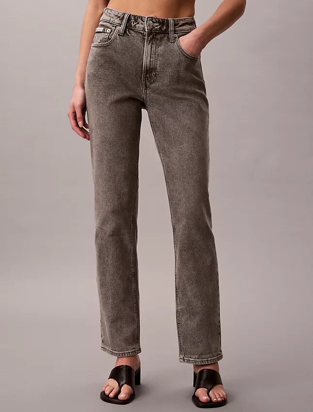 Jeans a vita alta e gamba dritta Jeans a vita alta e gamba dritta
