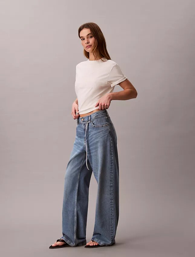 Jeans baggy a vita bassa con cintura Jeans baggy a vita bassa con cintura