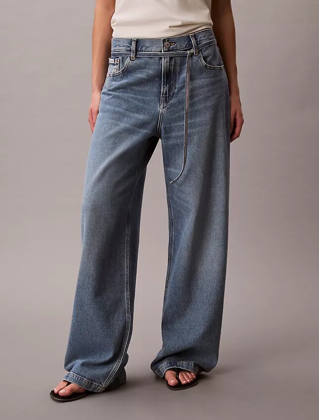 Jeans baggy a vita bassa con cintura Jeans baggy a vita bassa con cintura