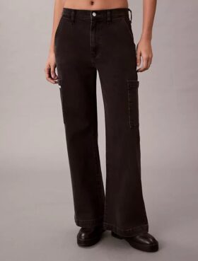 Jeans cargo a gamba larga