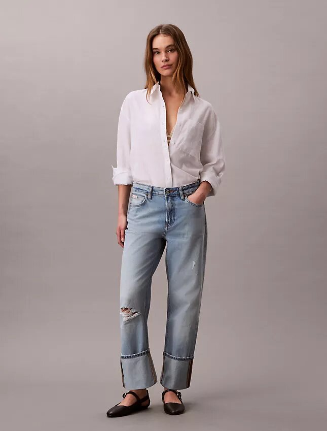 Jeans comodi con risvolto largo Jeans comodi con risvolto largo