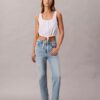 Jeans cropped a vita alta in misto Lyocell Jeans cropped a vita alta in misto Lyocell