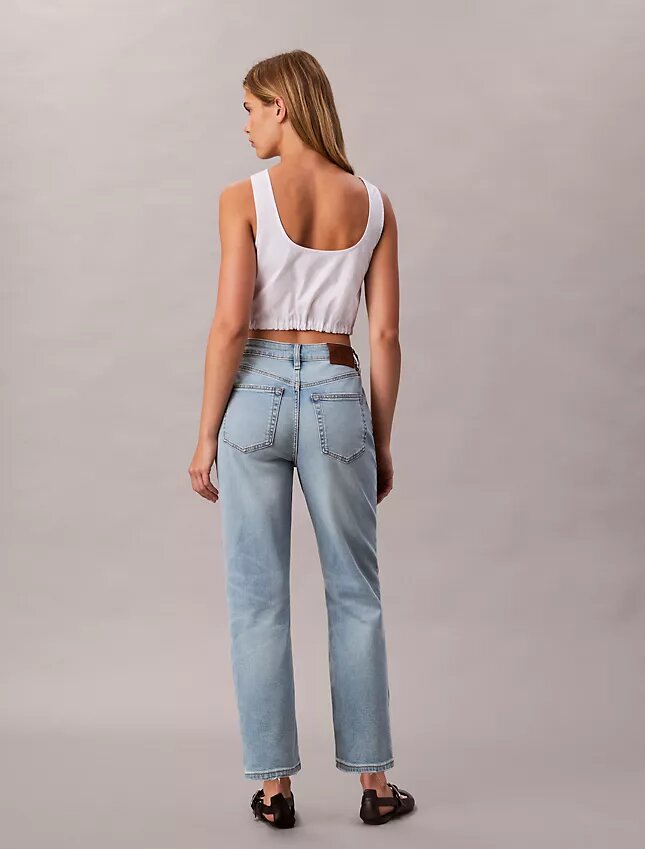 Jeans cropped a vita alta in misto Lyocell Jeans cropped a vita alta in misto Lyocell