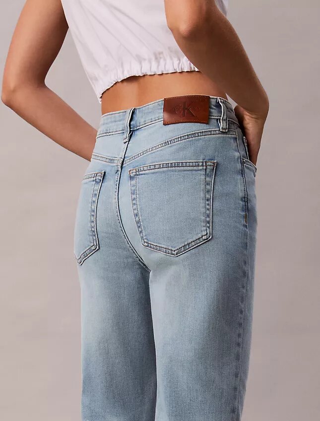 Jeans cropped a vita alta in misto Lyocell Jeans cropped a vita alta in misto Lyocell