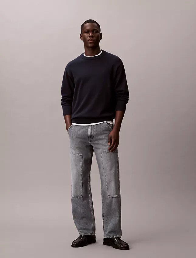 Jeans da carpentiere a gamba dritta Jeans da carpentiere a gamba dritta