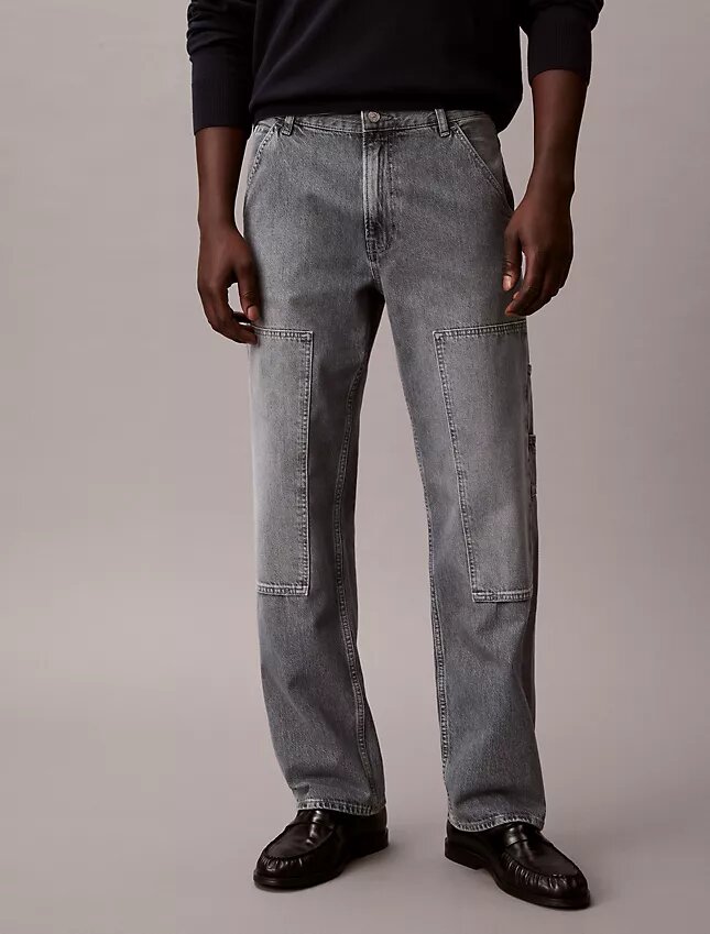 Jeans da carpentiere a gamba dritta Jeans da carpentiere a gamba dritta